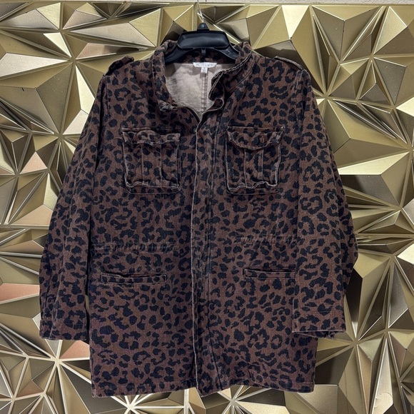 Lime Lush Jackets & Blazers - Leopard demin  Print Jacket